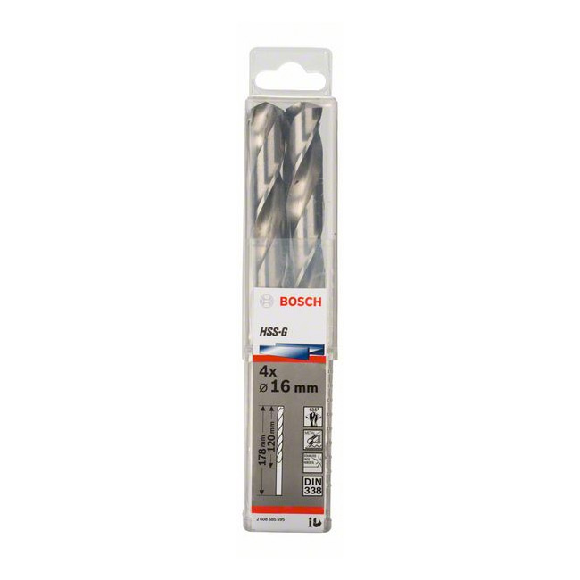 Bosch 16 x 178 mm HSS Metal Drill Bits (Pack of 4 Pcs), 2 608 585 595 — view 2