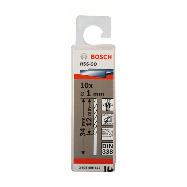 Bosch 1.00 x 34 mm HSS Twist Drill Bit Cobalt, 2 608 585 872 — view 2