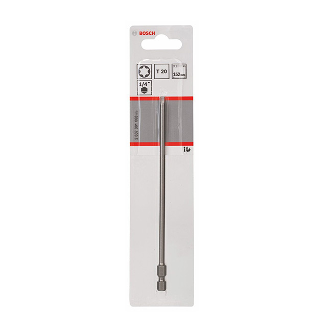 Bosch T20 x 152 mm Length Torx Extra Hard Screwdriver Bits, 2 607 001 668 — view 2