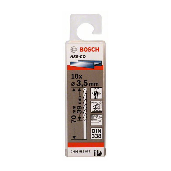 Bosch 3.50 x 70 mm HSS Twist Drill Bit Cobalt, 2 608 585 879