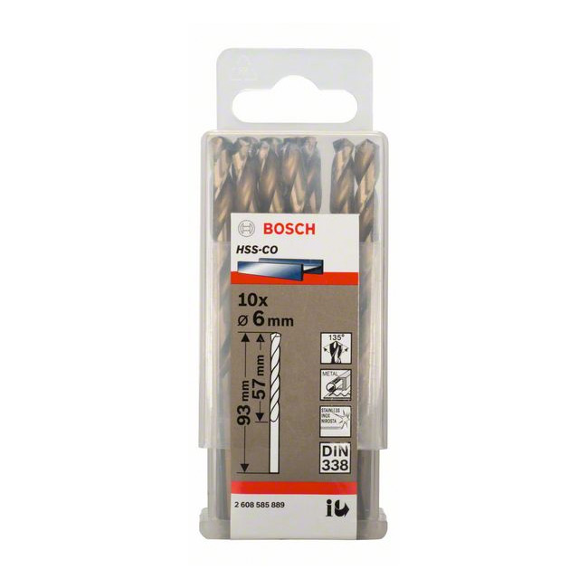 Bosch 6.00 x 93 mm HSS Twist Drill Bit Cobalt, 2 608 585 889 — view 2