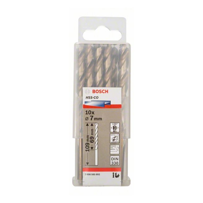 Bosch 7.00 x 109 mm HSS Twist Drill Bit Cobalt, 2 608 585 892