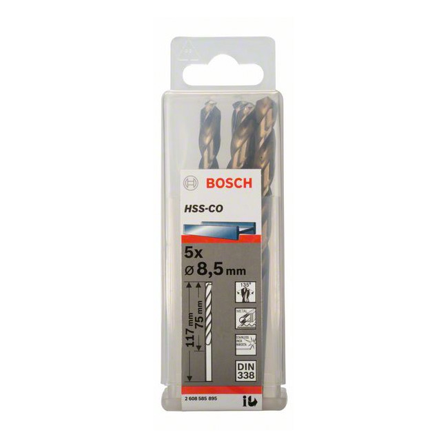 Bosch 8.50 x 117 mm HSS Twist Drill Bit Cobalt, 2 608 585 895