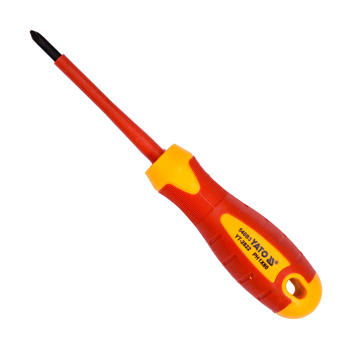 Yato PH1 x 80 mm Blade Length Insulated Phillips Screwdriver (VDE), YT-2822