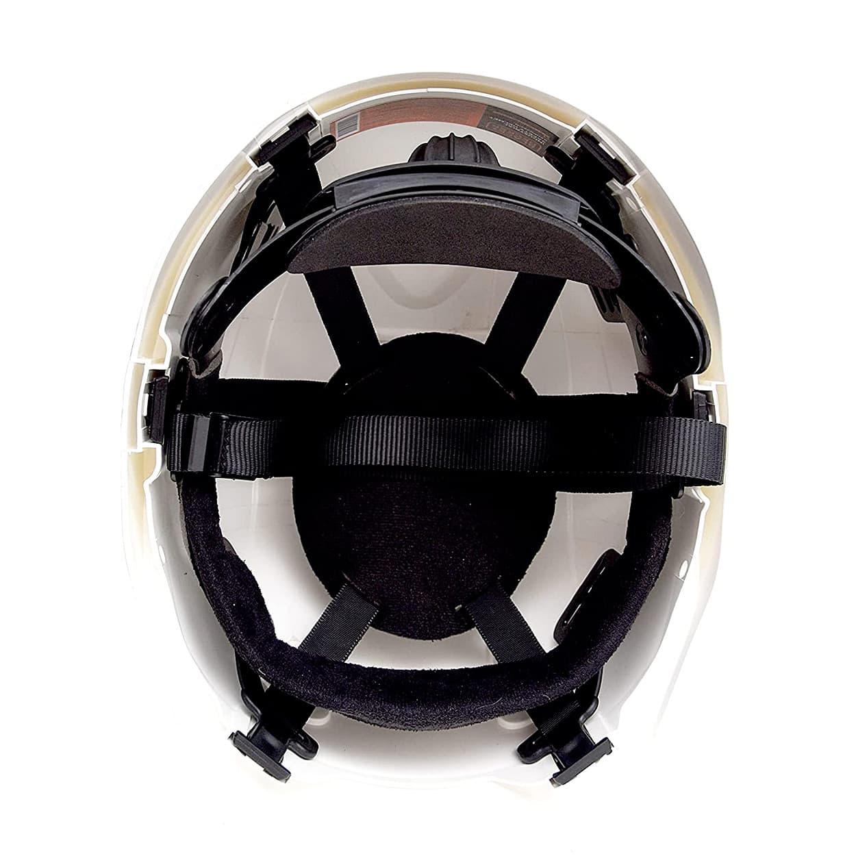 Black+Decker ABS Industrial Safety Helmet With Plastic Suspension & Ratchet Type Adjustment With Ventilation Holes & Black Chin Strap (White), BXHP0222IN — view 3
