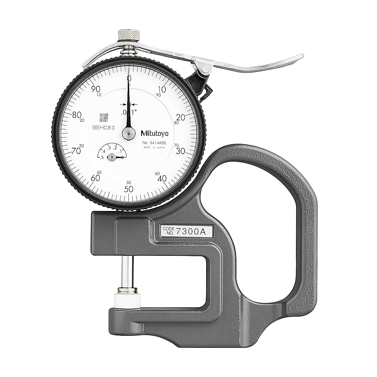 Mitutoyo 0 - 0.5 inch Standard Dial Indicator Thickness Gauge (Ceramic Contact Elements), 7300A — view 1