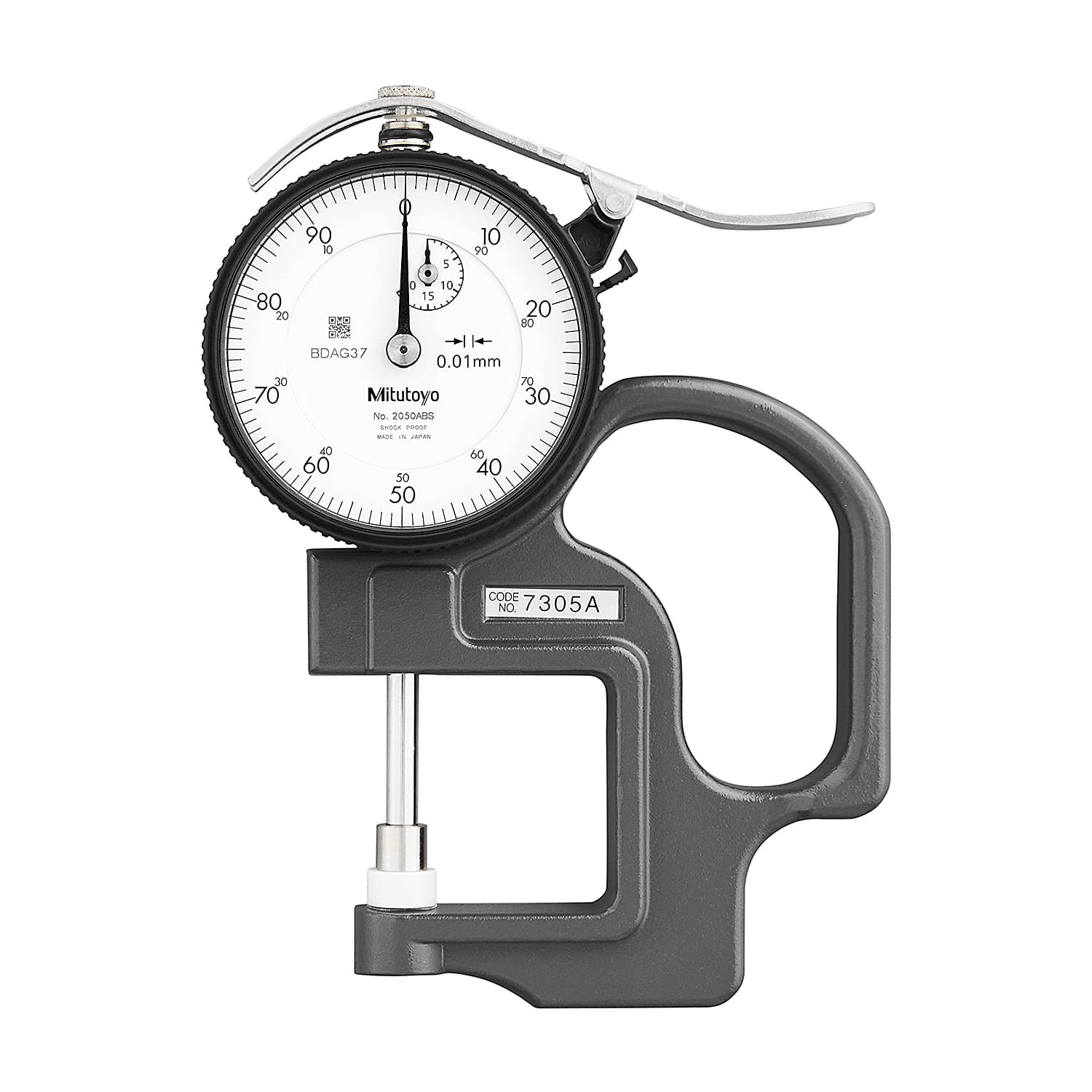 Mitutoyo 0 - 20 mm Standard Dial Indicator Thickness Gauge (Ceramic Contact Elements), 7305A — view 1