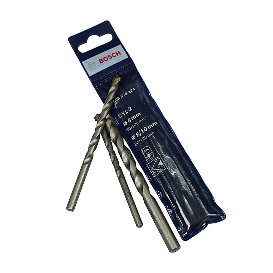 Bosch 6 / 8 / 10 mm CYL - 2 Masonry Drill Bit, 2 608 578 124