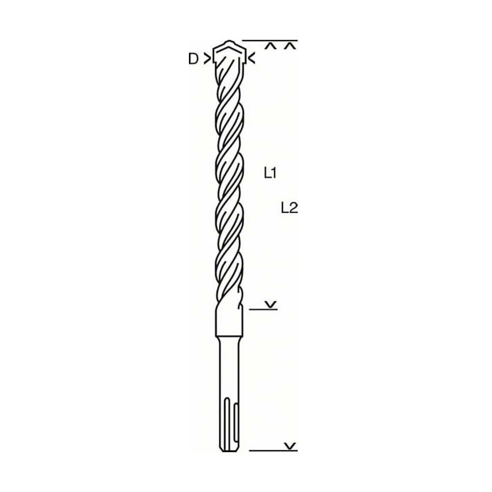 Bosch 6.50 x 160 mm SDS plus-3 Drill Bits, 2 608 830 948
