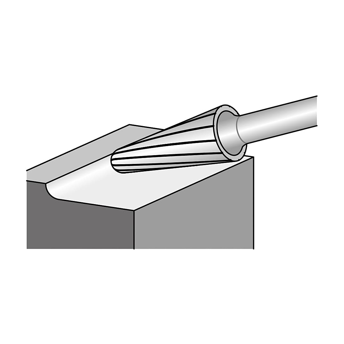 JK 12.7 x 69 mm Cone Radius Tungsten Carbide Rotary Burr, JKSDK2 — view 2
