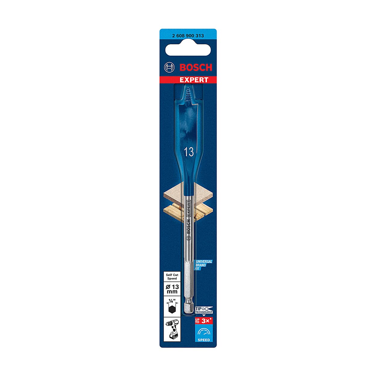 Bosch 13 mm Expert Self Cut Speed Spade Drill Bit, 2 608 900 313 — view 2