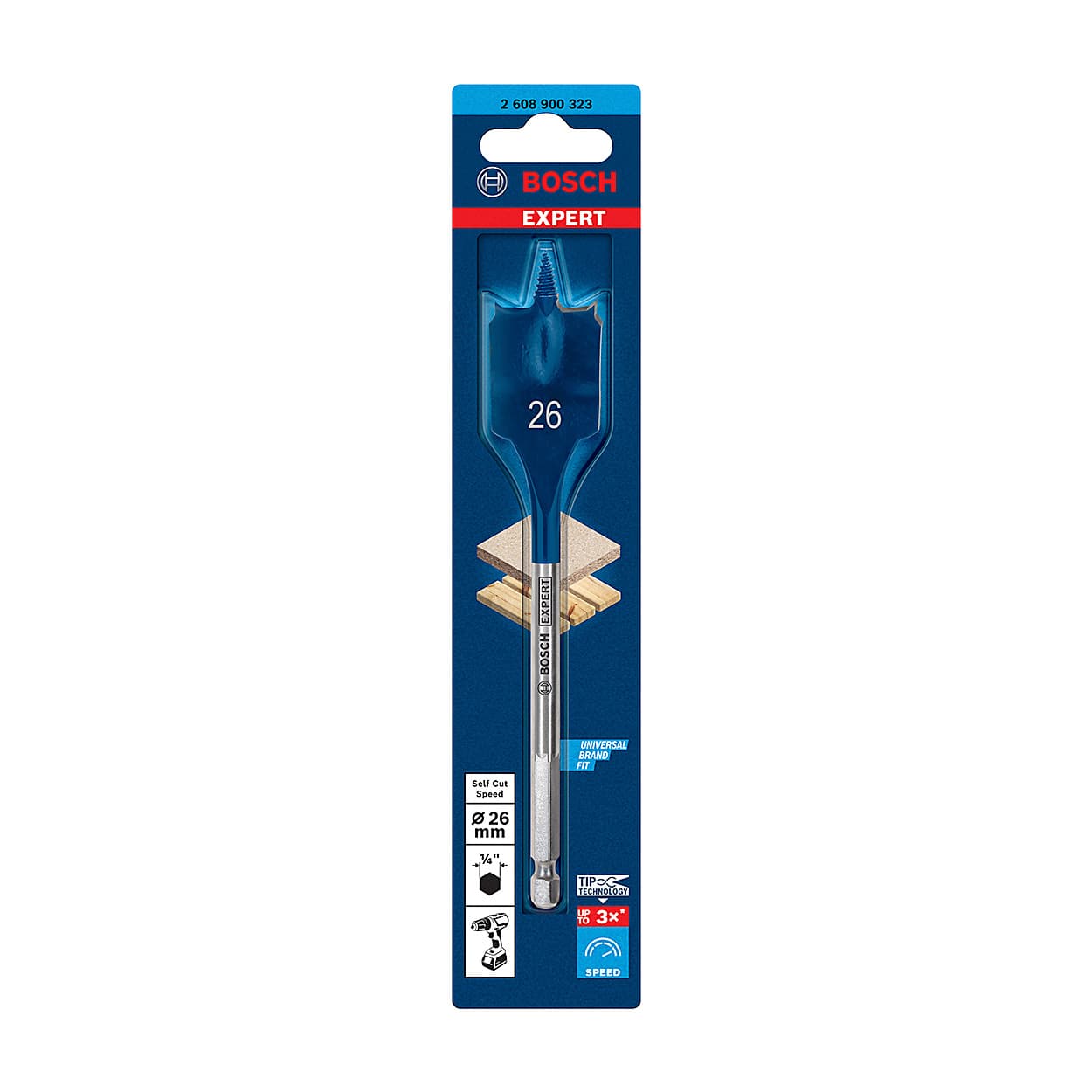Bosch 26 mm Expert Self Cut Speed Spade Drill Bit, 2 608 900 323
