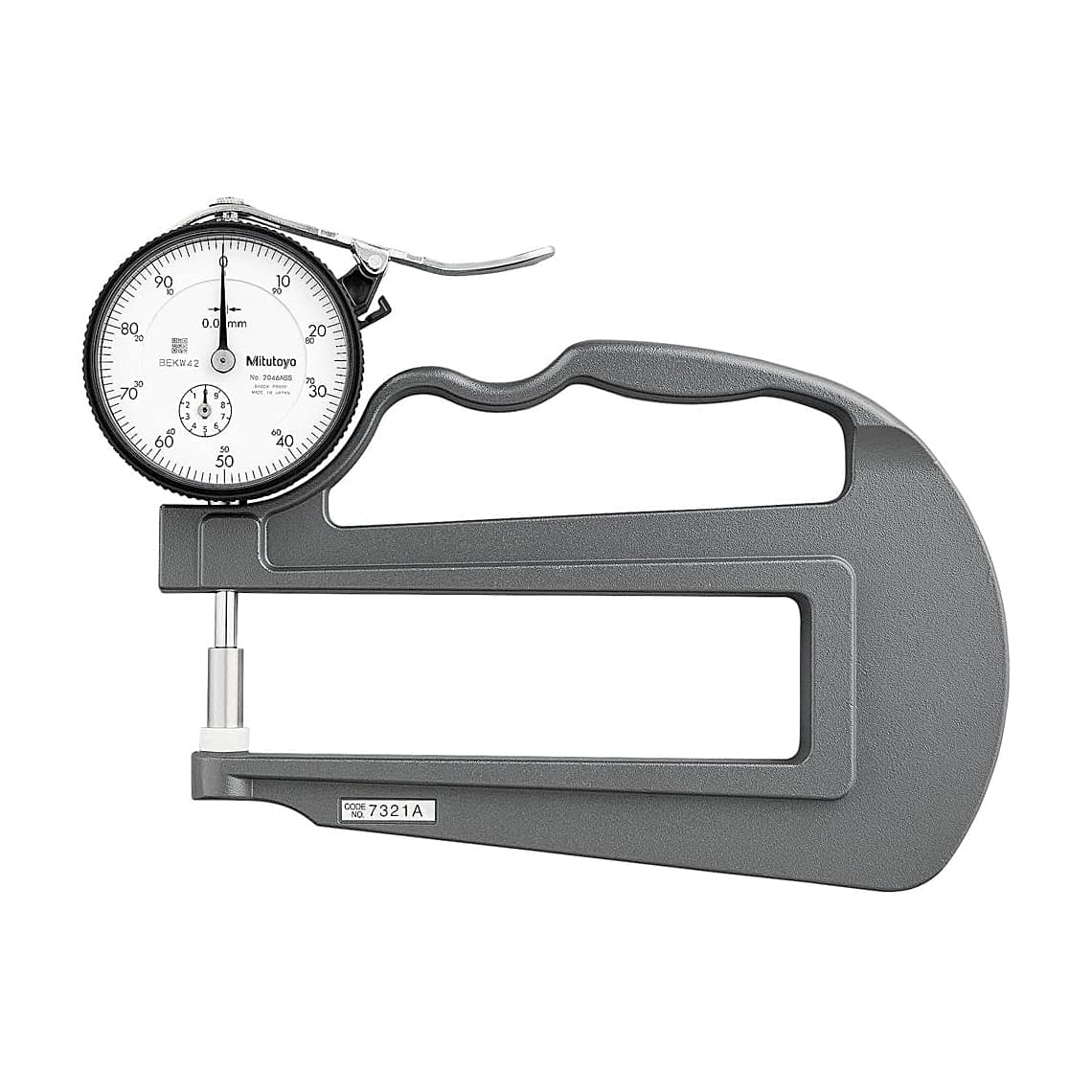 Mitutoyo 0 - 10 mm Dial Indicator Deep Throat Type Thickness Gauge (Ceramic Contact Elements), 7321A — view 1