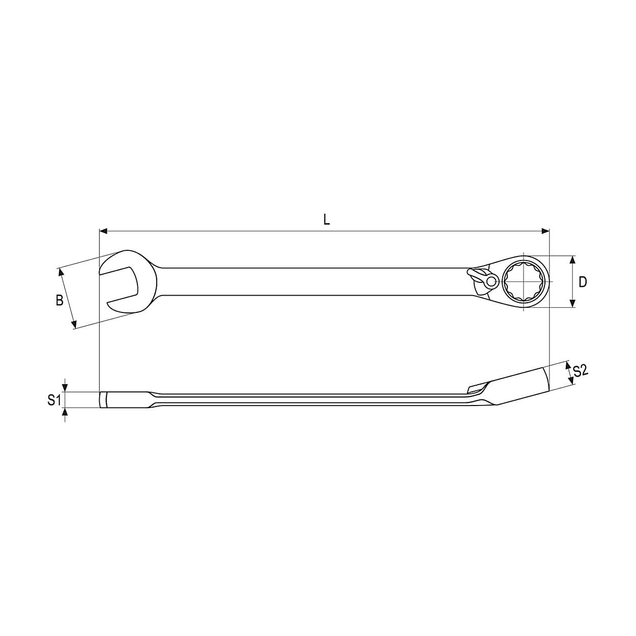 Yato 11 mm Combination Ratchet Wrench, YT-1654