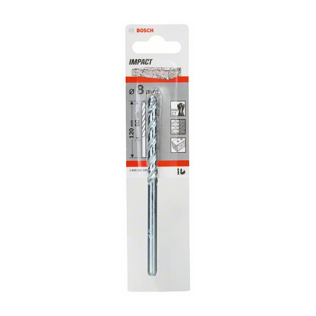 Bosch 8.00 x 120 mm CYL - 1 Masonry Drill Bit, 1 609 200 209 — view 2