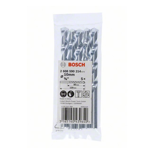 Bosch 10 x 120 mm CYL - 1 Masonry Drill Bit (Pack of 5 Pcs), 2 608 590 214 — view 2