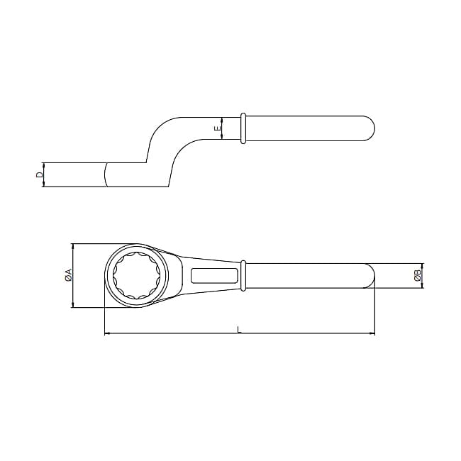 Taparia 75 mm Slogging Ring Offset Spanner With Round Handle, SSROR 75
