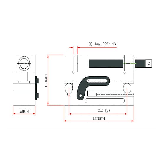 Crystal 180 x 63 x 98 mm Precision Grinding Sine Vice, AA - 6132