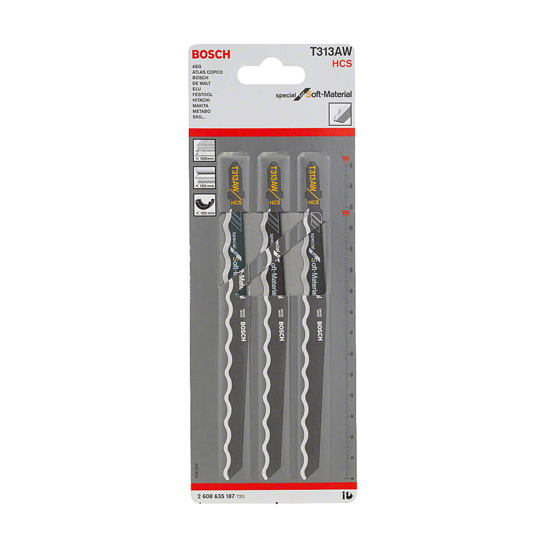 Bosch 152 mm Jigsaw Blades Special for Soft Material (T 313 AW), 2 608 635 187 — view 2