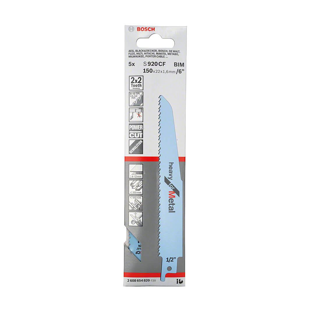 Bosch 150 mm Reciprocating Saw Blades Heavy For Metal (S 920 CF), 2 608 654 820 — view 2