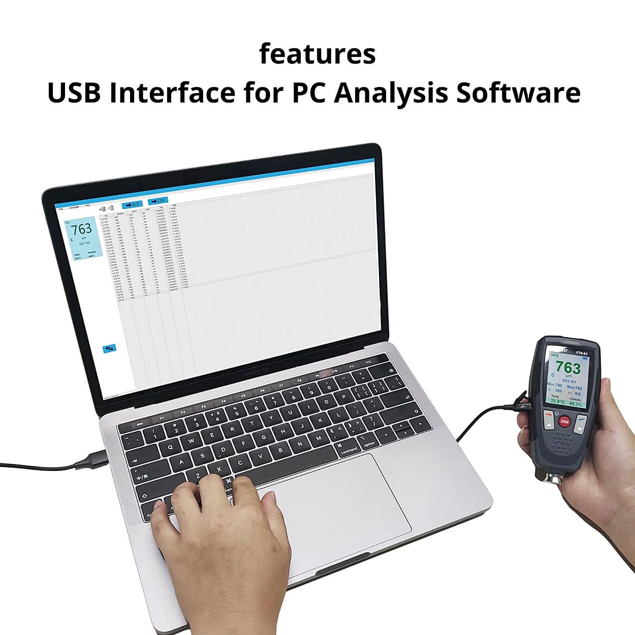 Metravi 2000um Coating Thickness Gauge With USB Interface (Single Probe For Coating Measurements), CTG-03 — view 3