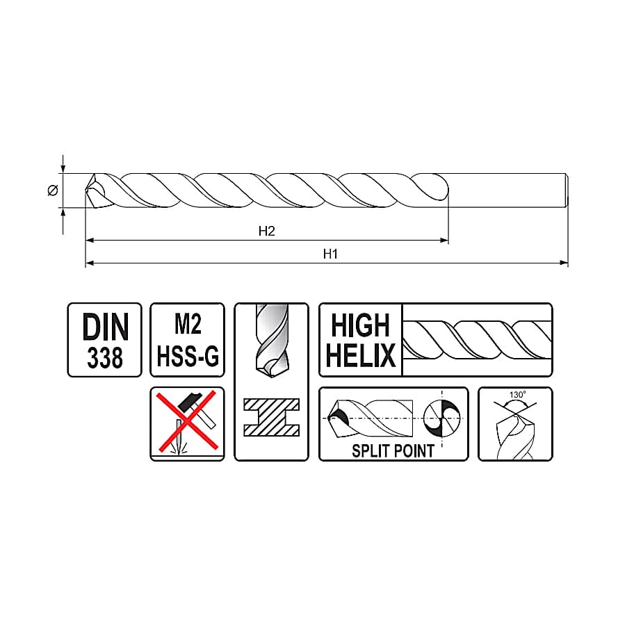 Yato 3.50 x 70 mm HSS-G Twist Drill Bits (Pack of 10 Pcs), YT-3919 — view 2