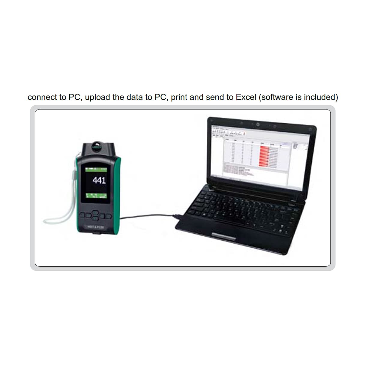 Insize -10°C ~ 45°C Portable Leeb Hardness Tester with wired Probe, HDT-CB320 — view 2