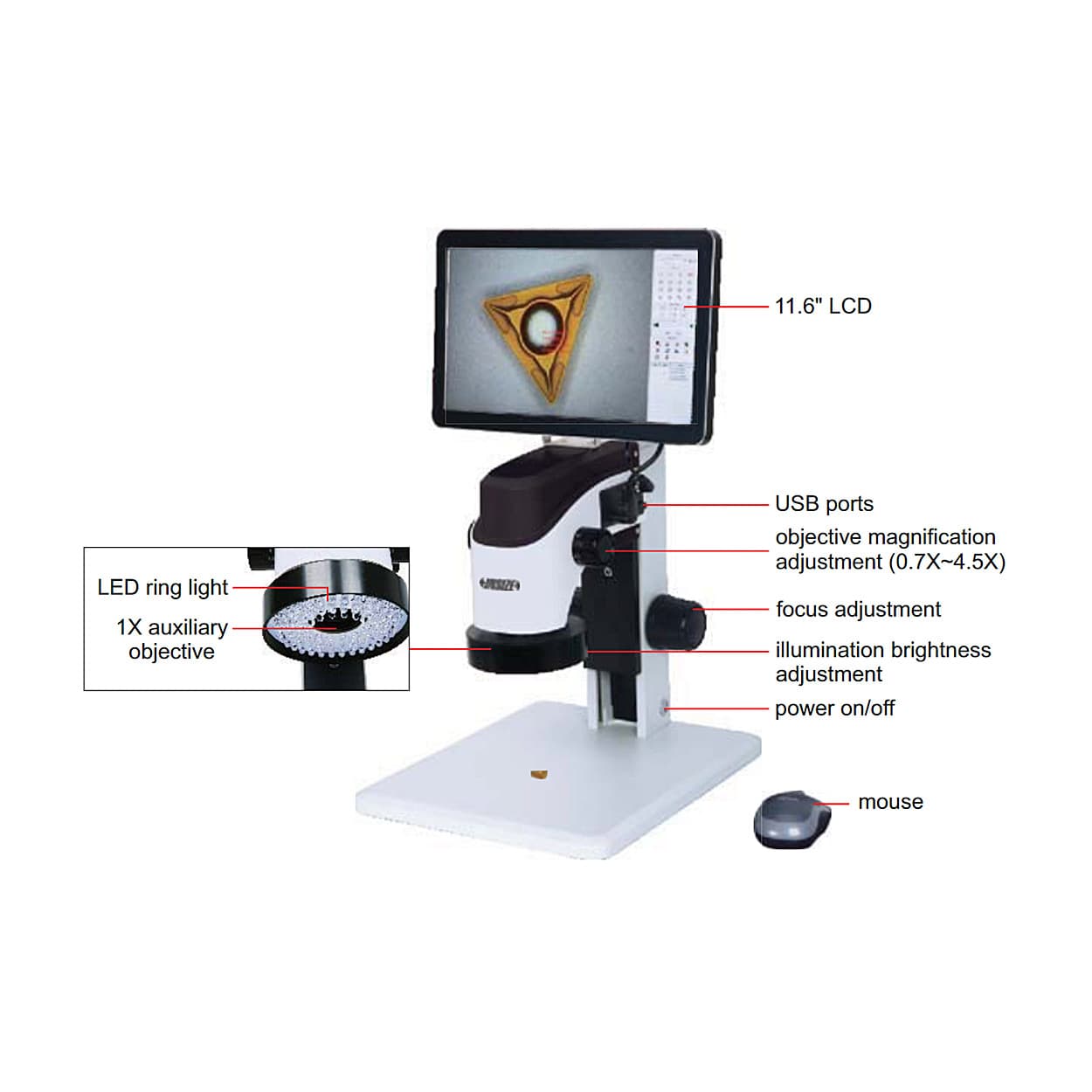 Insize Digital Measuring Microscope, 5307-ID100A — view 1