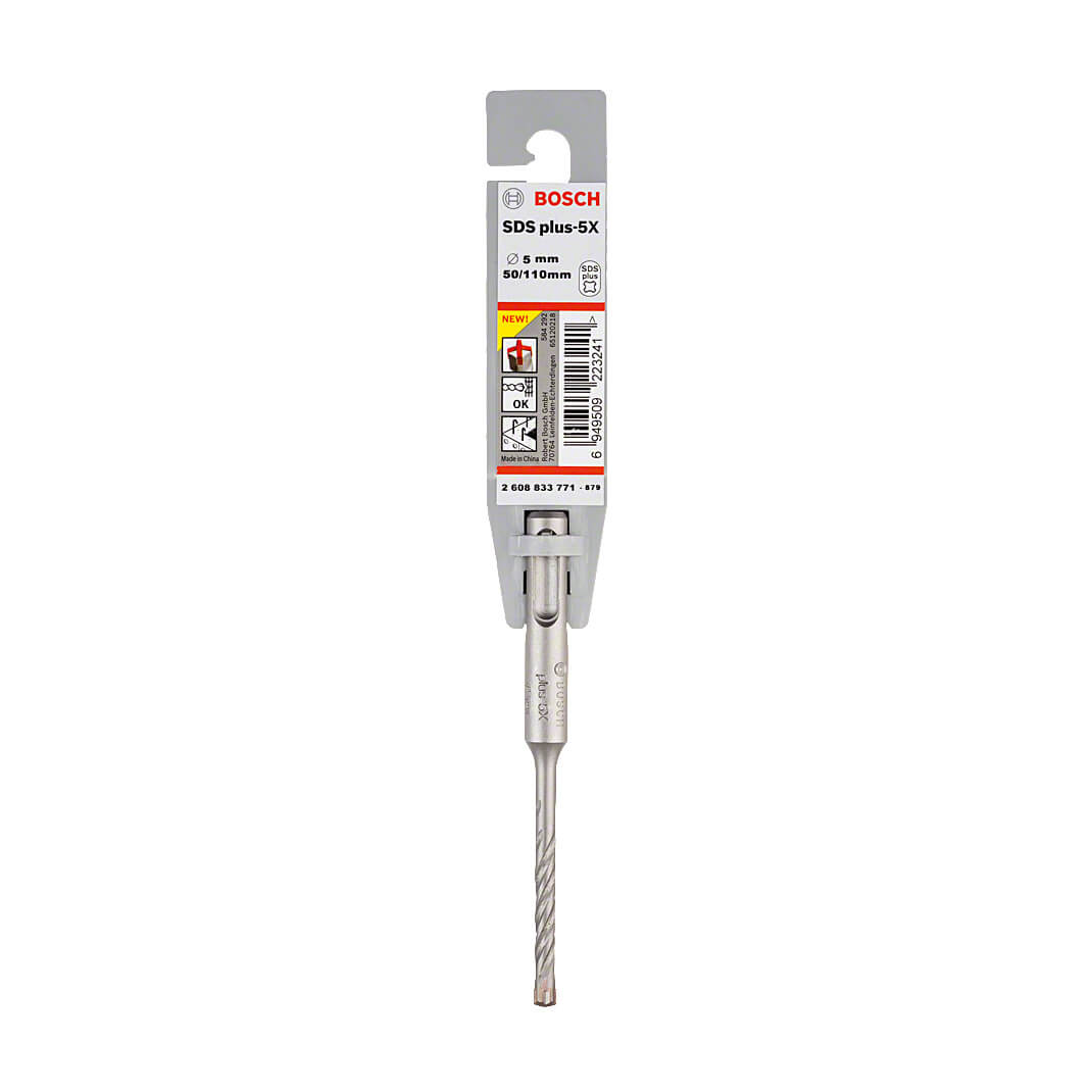 Bosch 5.00 x 50 x 110 mm SDS Plus-5X Hammer Drill Bits, 2 608 833 771 — view 2