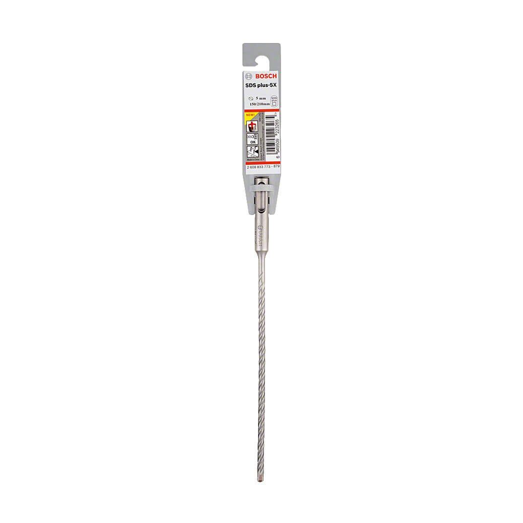 Bosch 5.00 x 150 x 210 mm SDS Plus-5X Hammer Drill Bits, 2 608 833 773