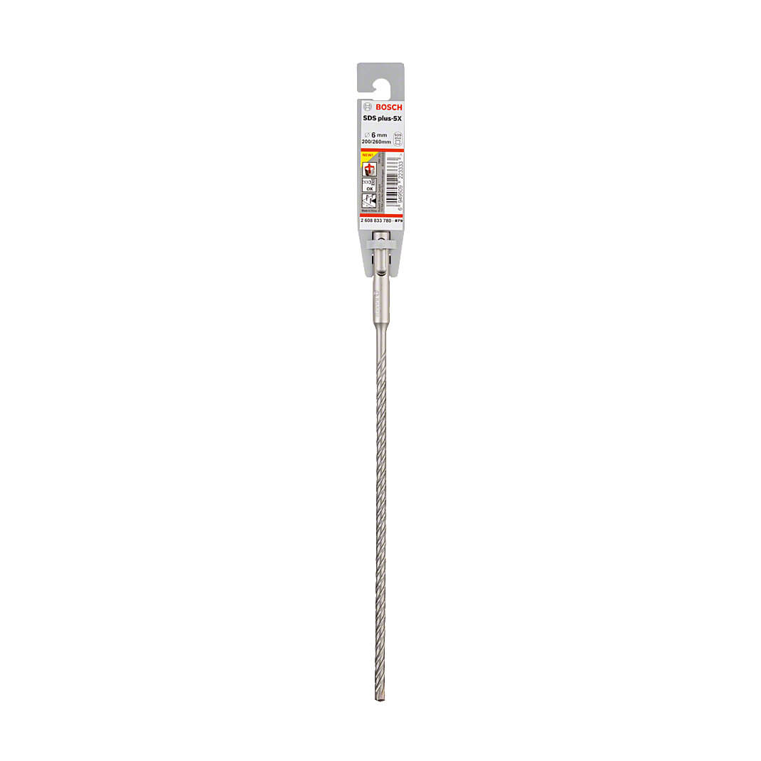 Bosch 6.00 x 200 x 260 mm SDS Plus-5X Hammer Drill Bits, 2 608 833 780 — view 2