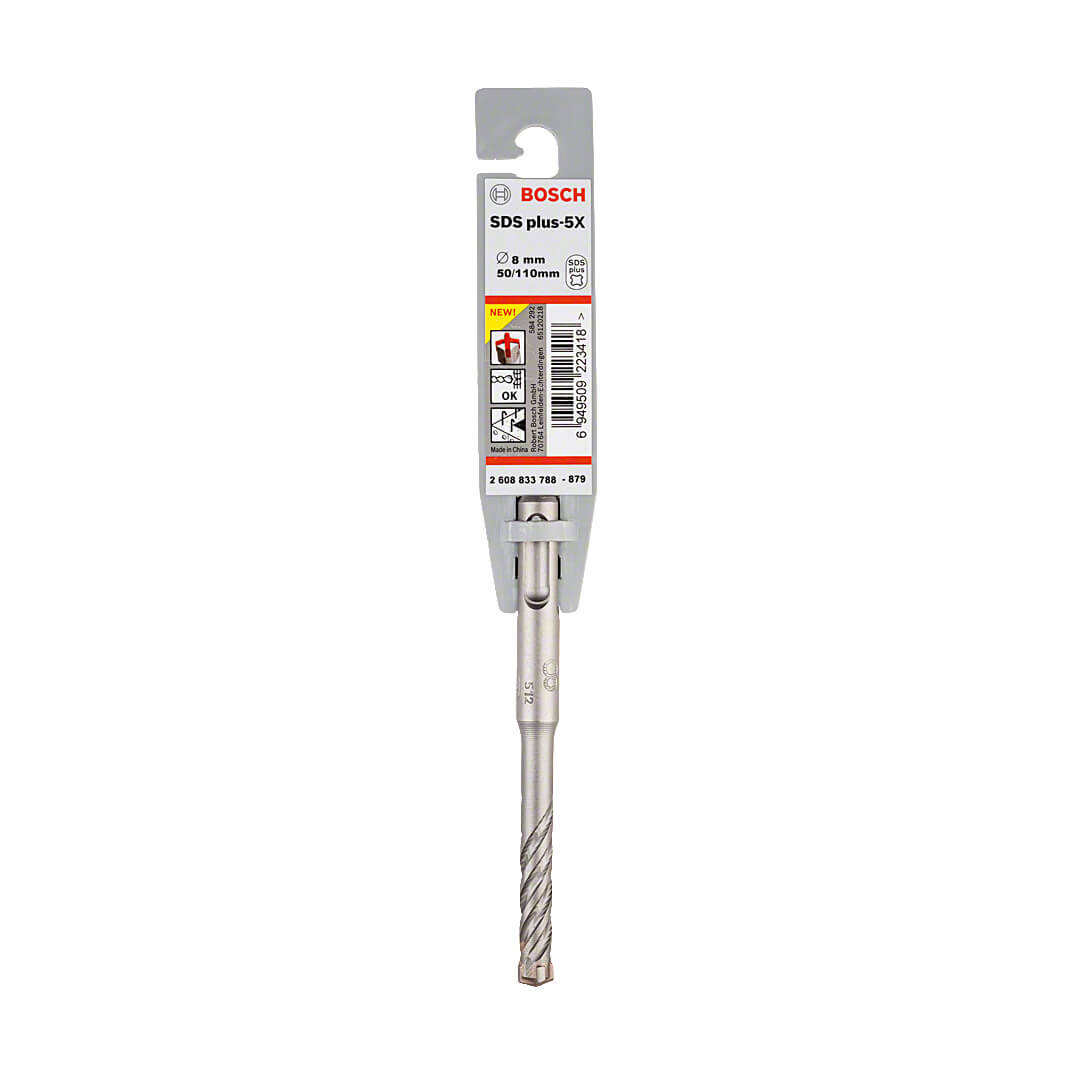 Bosch 8.00 x 50 x 110 mm SDS Plus-5X Hammer Drill Bits, 2 608 833 788 — view 2
