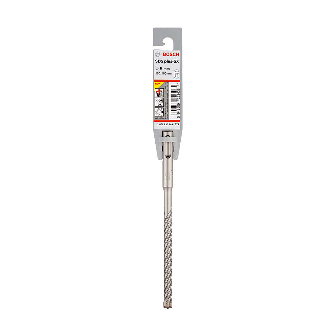 Bosch 8.00 x 100 x 160 mm SDS Plus-5X Hammer Drill Bits, 2 608 833 789