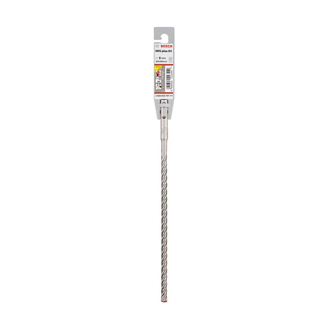 Bosch 8.00 x 200 x 260 mm SDS Plus-5X Hammer Drill Bits, 2 608 833 791