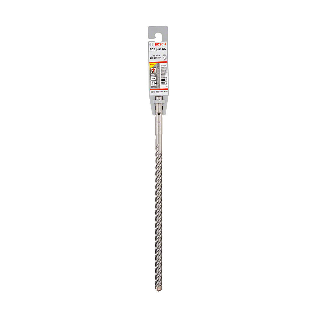 Bosch 10 x 200 x 260 mm SDS Plus-5X Hammer Drill Bits, 2 608 833 800