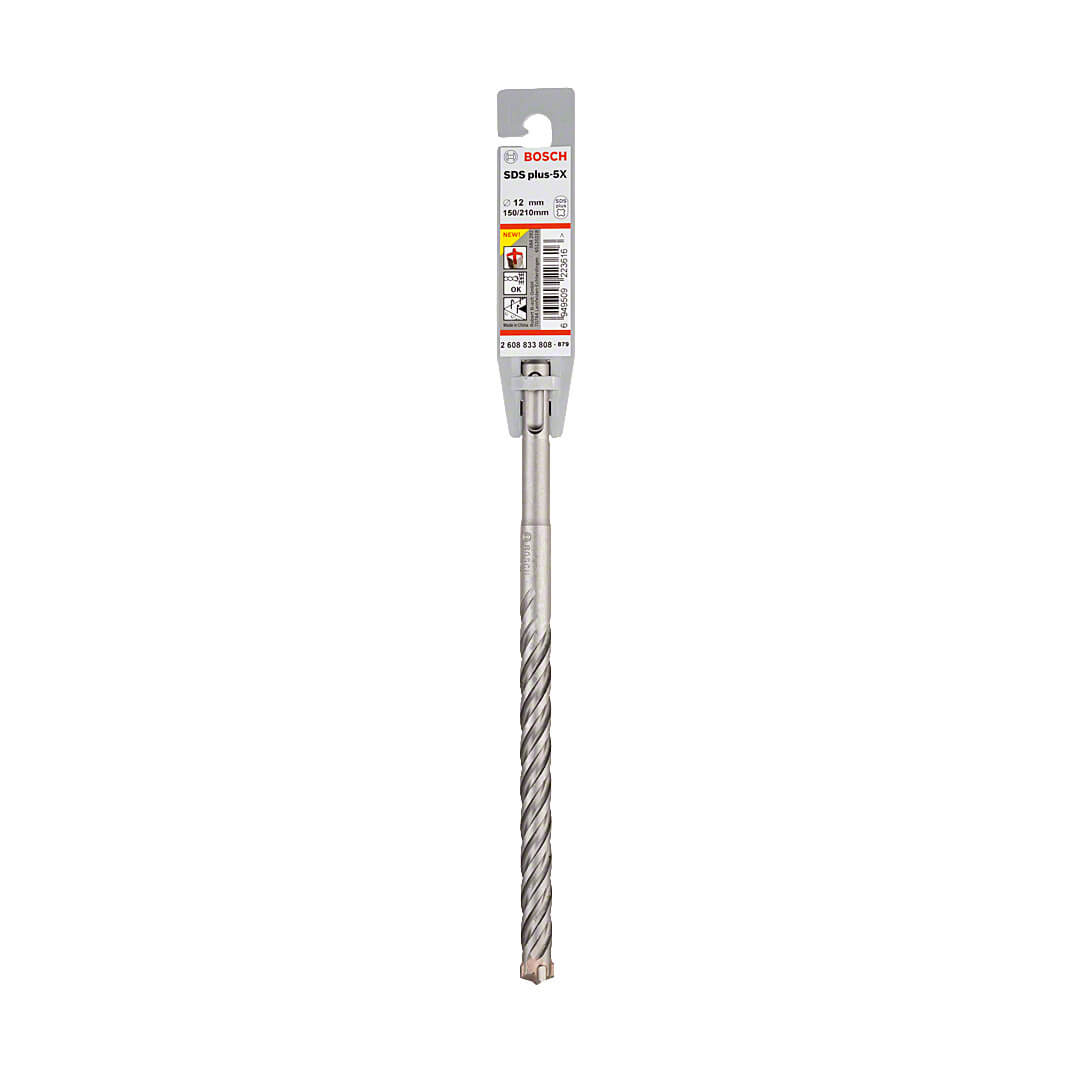 Bosch 12 x 150 x 210 mm SDS Plus-5X Hammer Drill Bits, 2 608 833 808