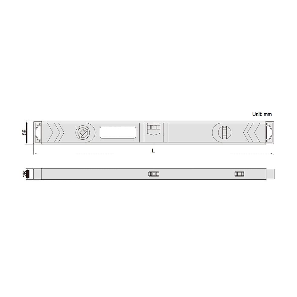 Insize 80 cm Aluminium Alloy Levels (With Rotary Vial), 4920-800