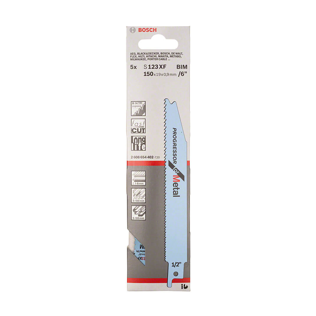 Bosch 150 mm Reciprocating Saw Blades Progressor for Metal (S 123 XF), 2 608 654 402 — view 2