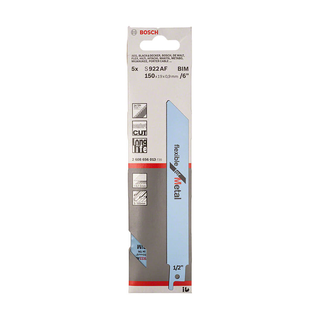 Bosch 150 mm Reciprocating Saw Blades Flexible For Metal (S 922 AF), 2 608 656 013 — view 2