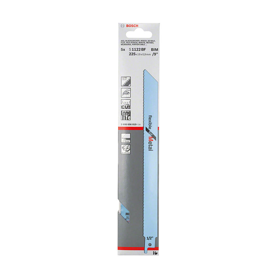 Bosch 225 mm Reciprocating Saw Blades Flexible For Metal (S 1122 BF), 2 608 656 019 — view 2