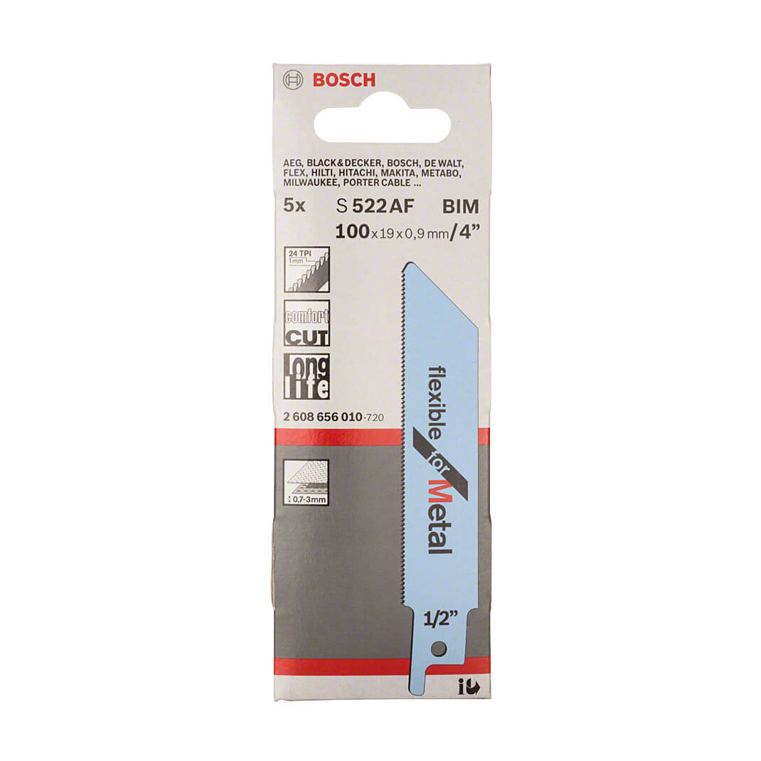 Bosch 100 mm Reciprocating Saw Blades Flexible For Metal (S 522 AF), 2 608 656 010 — view 2