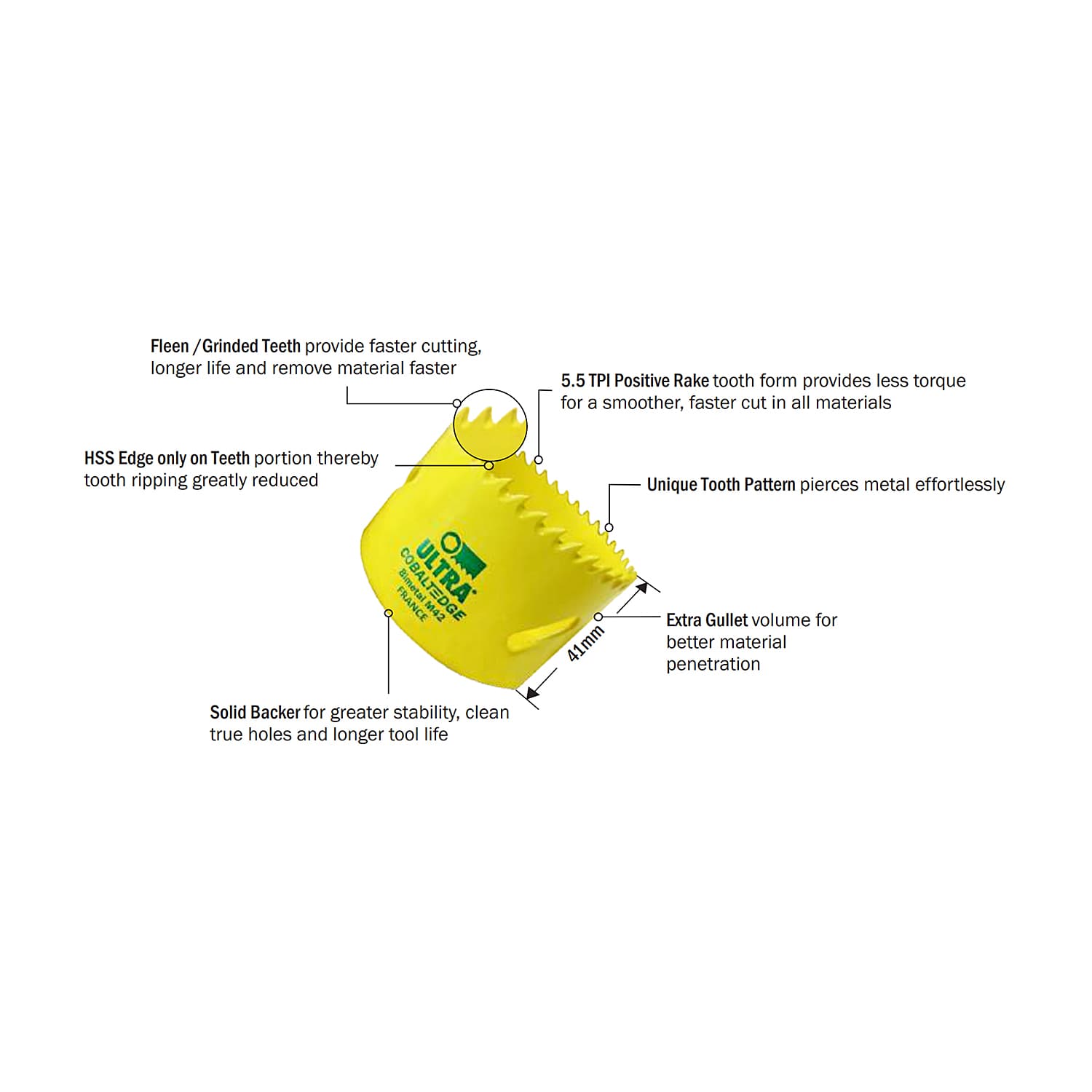 Ultra Cobaltedge 16 mm HSS Bi-metal Holesaw — view 3