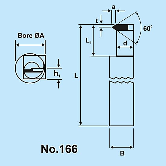 Zenstar 140 mm Length / 166 Internal Threading Tool With V Profile (Right Hand), 166-11 V — view 4