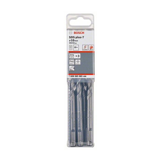 Bosch 10 x 165 mm SDS plus-7 Hammer Drill Bits, 2 608 585 065