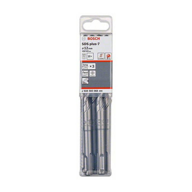 Bosch 12 x 165 mm SDS plus-7 Hammer Drill Bits, 2 608 585 068 — view 2