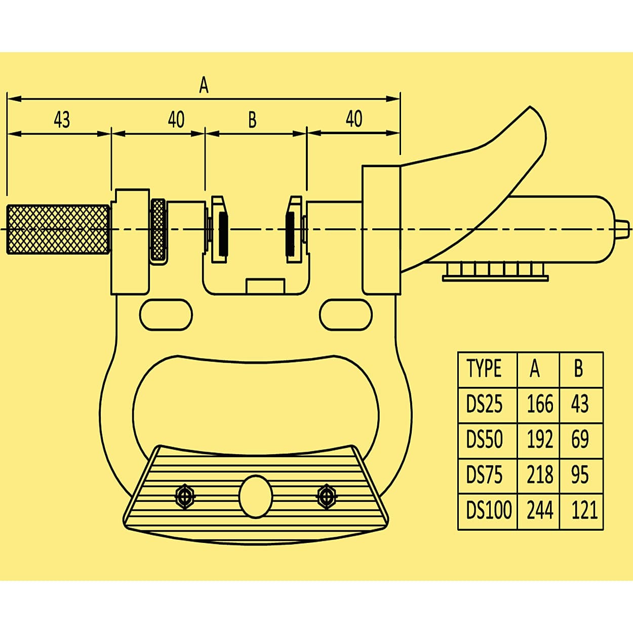 Baker 0 - 25 mm Dial Snap Gauge (Without Dial Gauge), DS25 — view 2