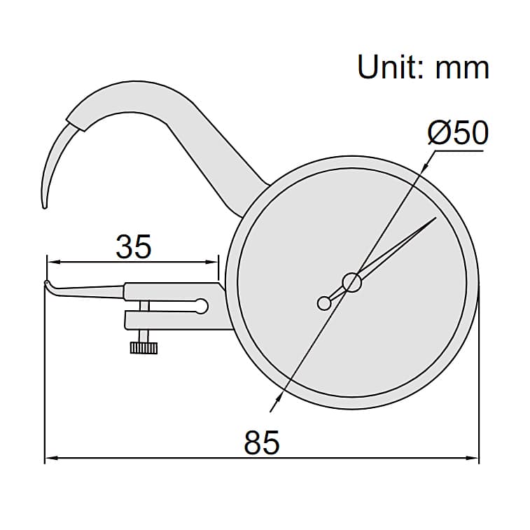 Insize 0 - 10 mm Thickness Gauge with Pointed Tips, 2866-10 — view 2