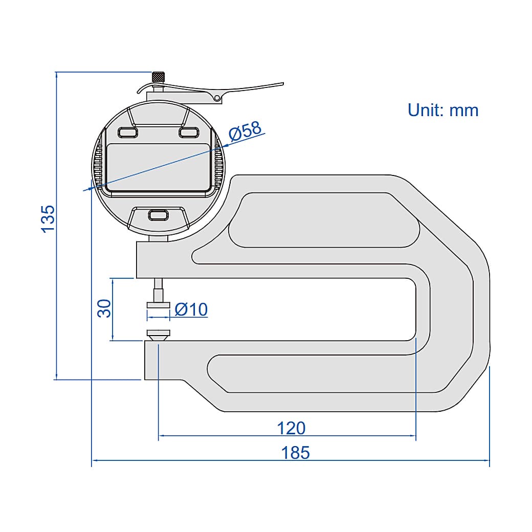 Insize 0 - 10 mm / 0 - 0.4 inch Digital Thickness Gauge, 2872-10 — view 2