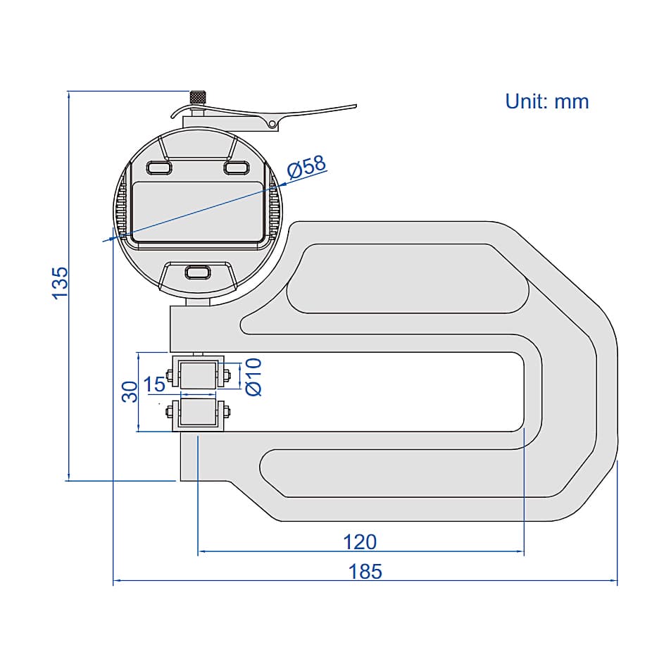 Insize 0 - 3.5 mm / 0 - 0.14 inch Digital Roller Thickness Gauge, 2877-4 — view 2