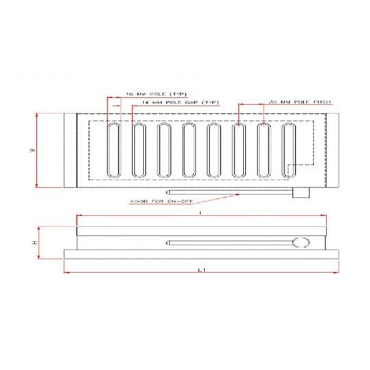 Crystal 600 x 300 x 70 mm Permanent Magnetic Chucks Close Pole (Heavy Duty), AA-15313 — view 2